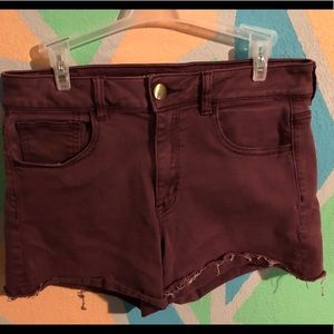 Burgundy American eagle shorts